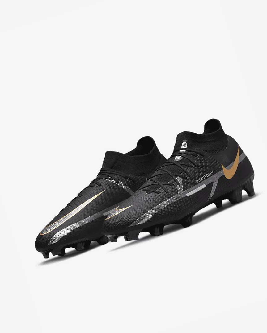 Nike Phantom GT2 Pro Dynamic Fit FG Fotballsko Herre Svarte Metal Gull Metal Sølv Metal Mørke Grå | NO3000