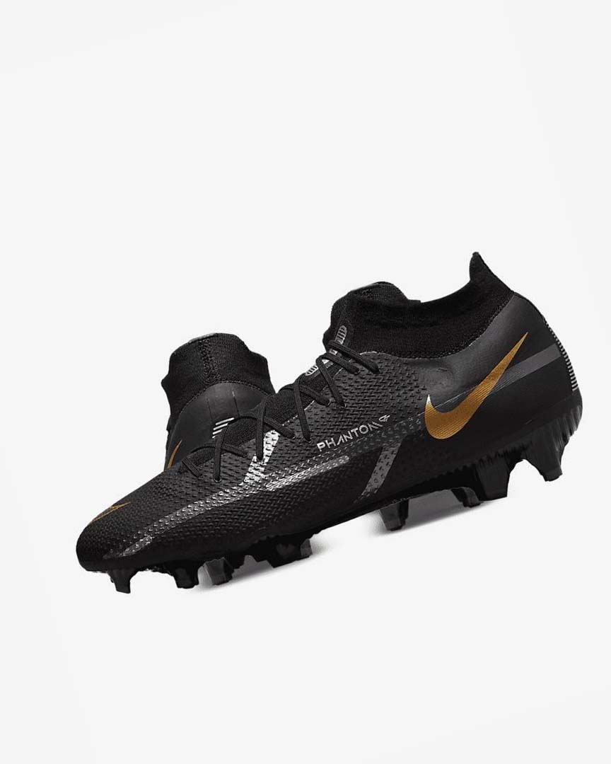 Nike Phantom GT2 Pro Dynamic Fit FG Fotballsko Herre Svarte Metal Gull Metal Sølv Metal Mørke Grå | NO3000