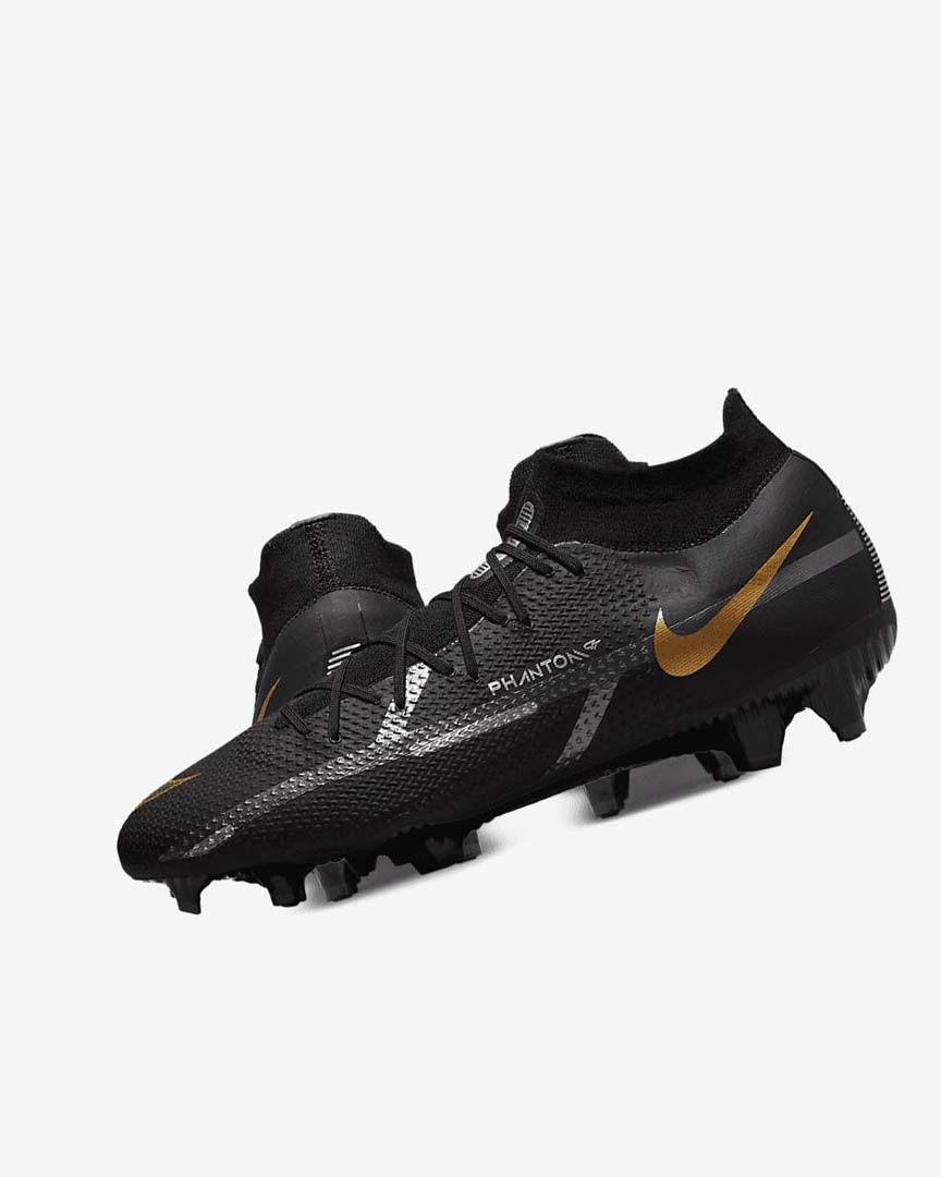 Nike Phantom GT2 Pro Dynamic Fit FG Fotballsko Dame Svarte Metal Gull Metal Sølv Metal Mørke Grå | NO4708