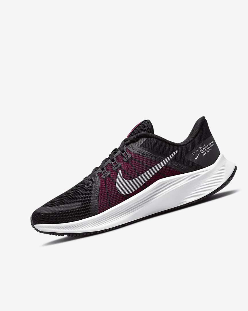 Nike Quest 4 Løpesko Vei Dame Svarte Rosa Mørke Grå Hvite | NO5168