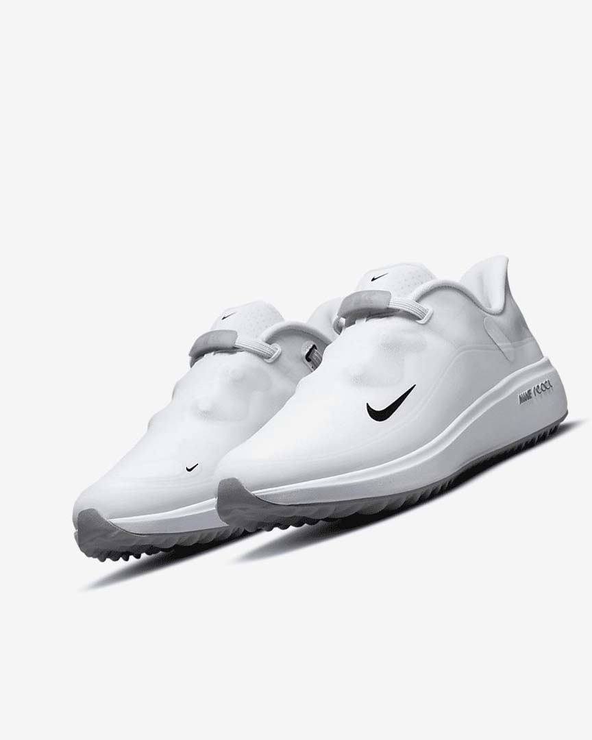 Nike React Ace Tour Golfsko Dame Hvite Lyse Grå Svarte | NO5178