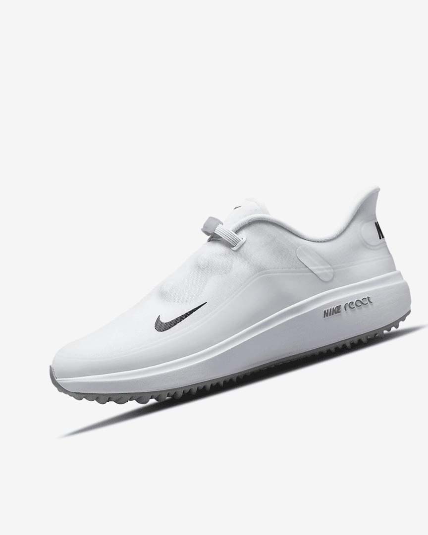 Nike React Ace Tour Golfsko Dame Hvite Lyse Grå Svarte | NO5178