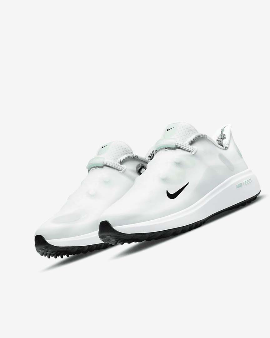 Nike React Ace Tour Golfsko Dame Hvite Platina Mint Svarte | NO3146