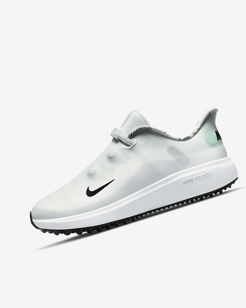 Nike React Ace Tour Golfsko Dame Hvite Platina Mint Svarte | NO3146