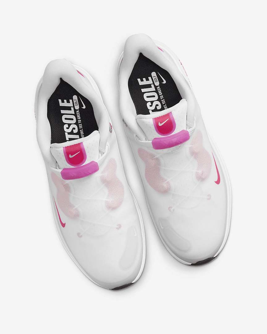 Nike React Ace Tour Golfsko Dame Hvite Svarte Rosa | NO1163