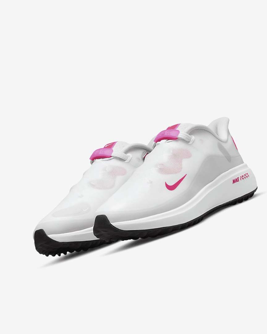 Nike React Ace Tour Golfsko Dame Hvite Svarte Rosa | NO1163