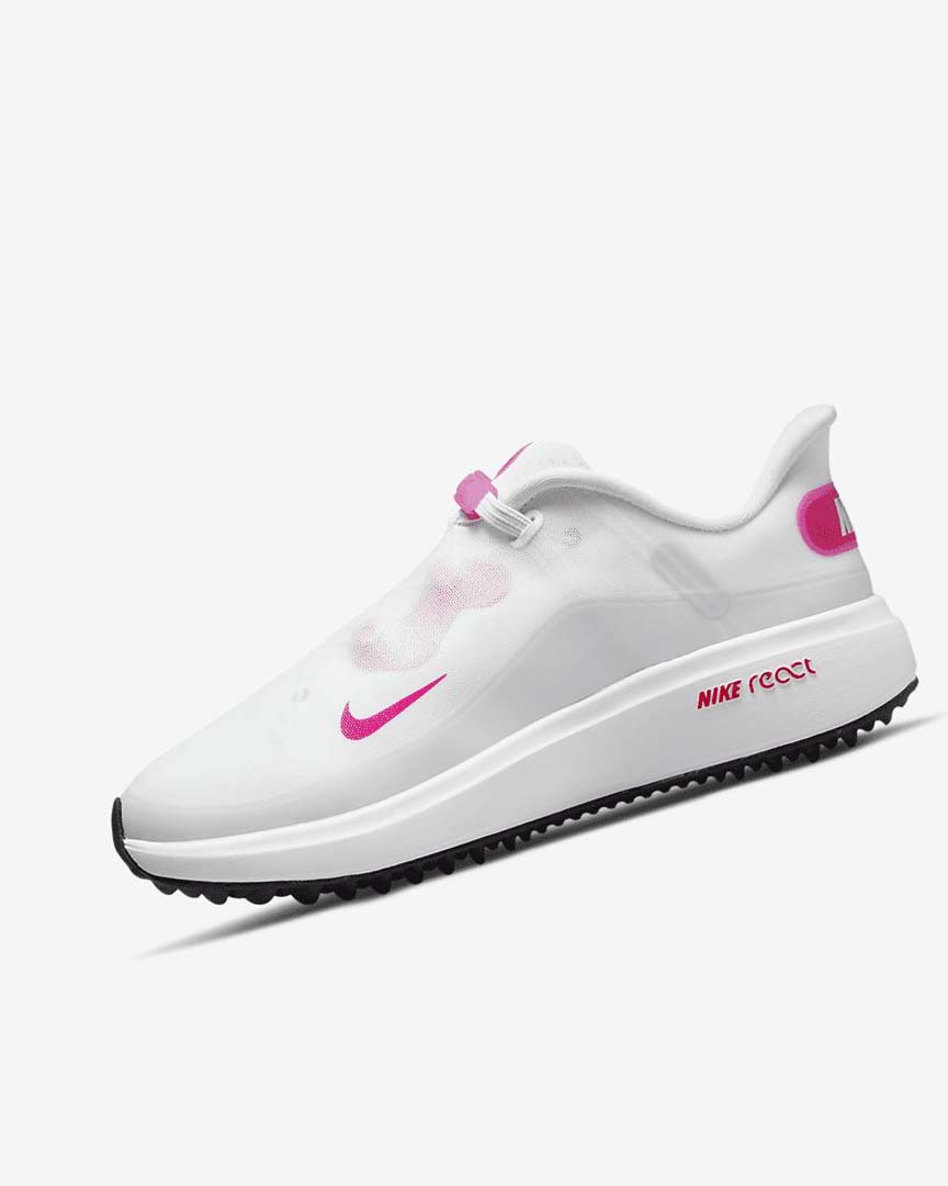 Nike React Ace Tour Golfsko Dame Hvite Svarte Rosa | NO1163