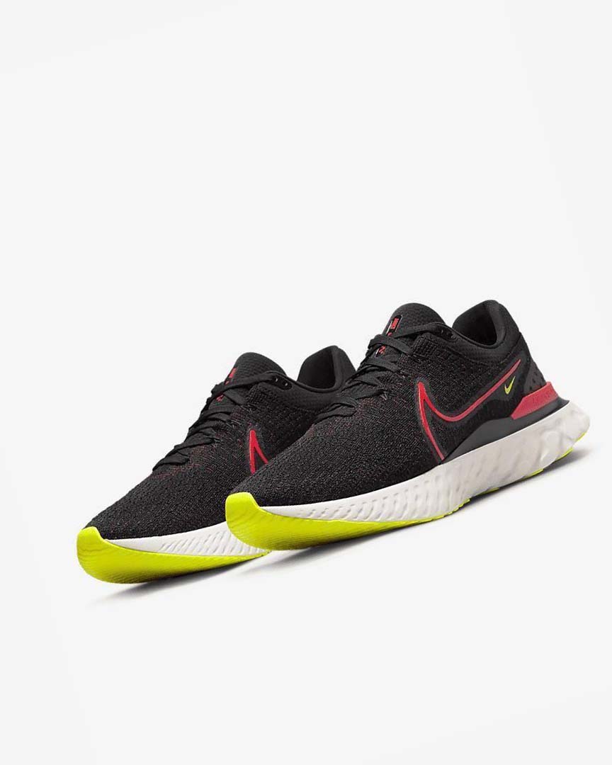 Nike React Infinity Run Flyknit 3 Løpesko Vei Herre Svarte Rød Rød | NO2546