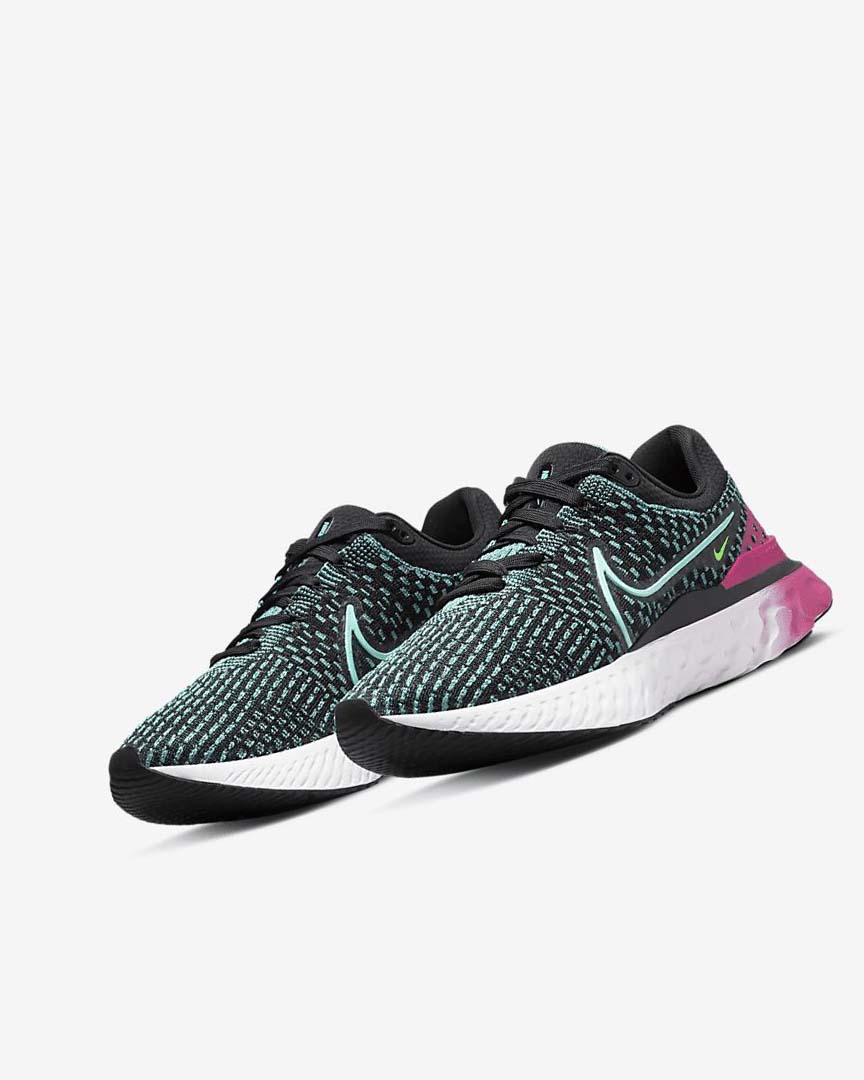 Nike React Infinity Run Flyknit 3 Løpesko Vei Dame Svarte Rosa Turkis Turkis | NO2832