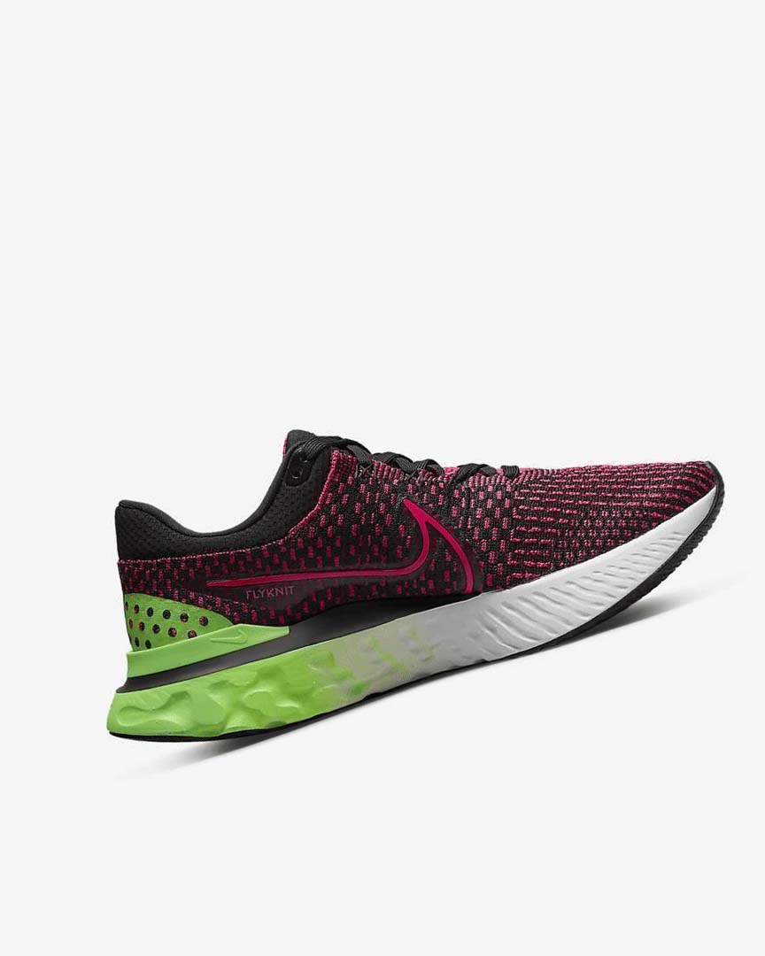 Nike React Infinity Run Flyknit 3 Løpesko Vei Herre Svarte Grønn Rød Rød | NO2964