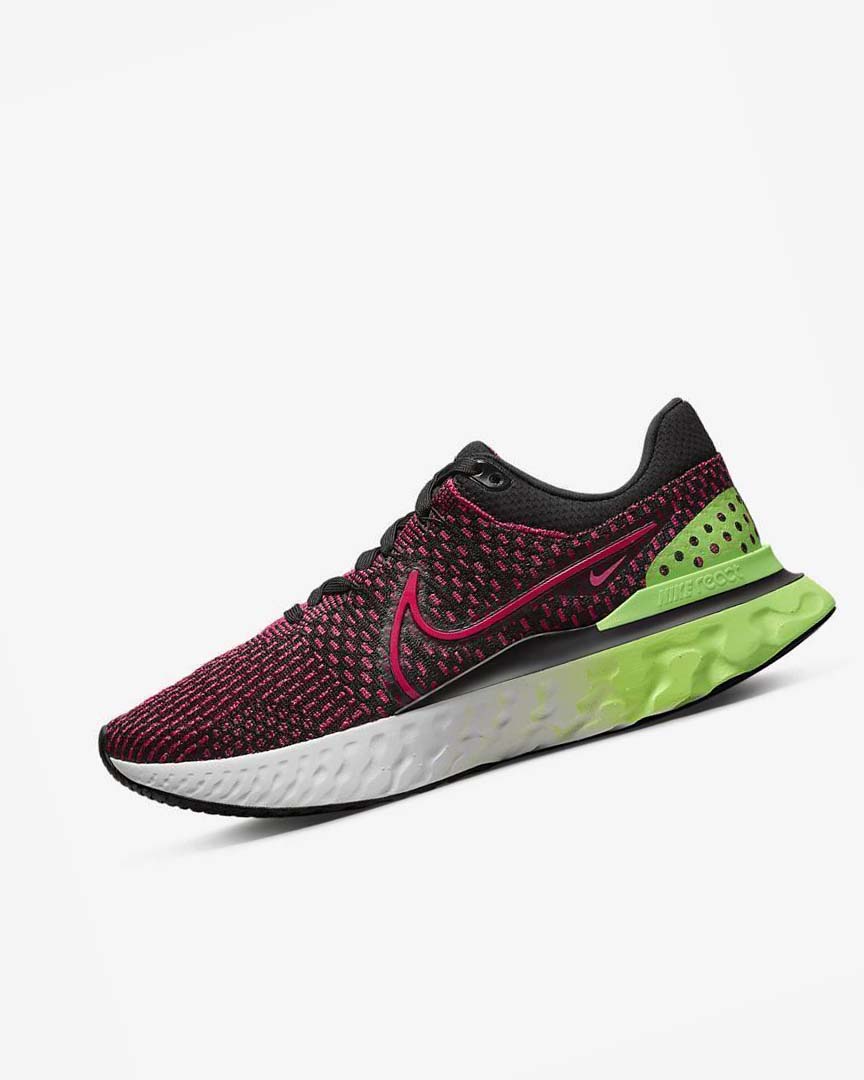 Nike React Infinity Run Flyknit 3 Løpesko Vei Herre Svarte Grønn Rød Rød | NO2964