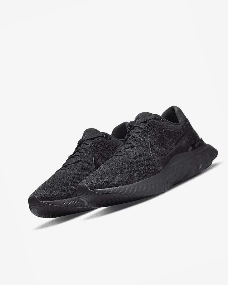 Nike React Infinity Run Flyknit 3 Løpesko Vei Herre Svarte Svarte Svarte | NO4569