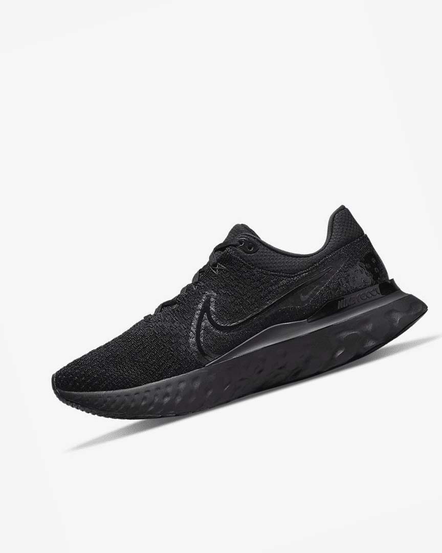 Nike React Infinity Run Flyknit 3 Løpesko Vei Herre Svarte Svarte Svarte | NO4569