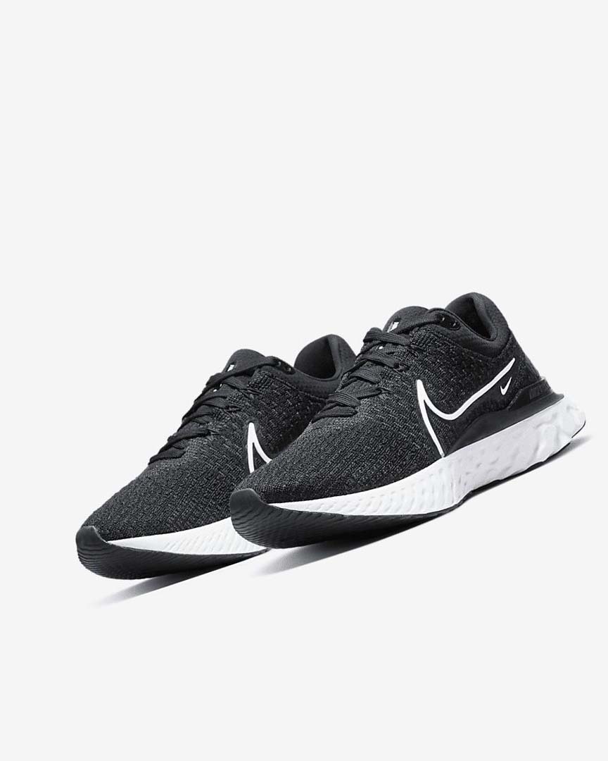 Nike React Infinity Run Flyknit 3 Løpesko Vei Dame Svarte Hvite | NO5441