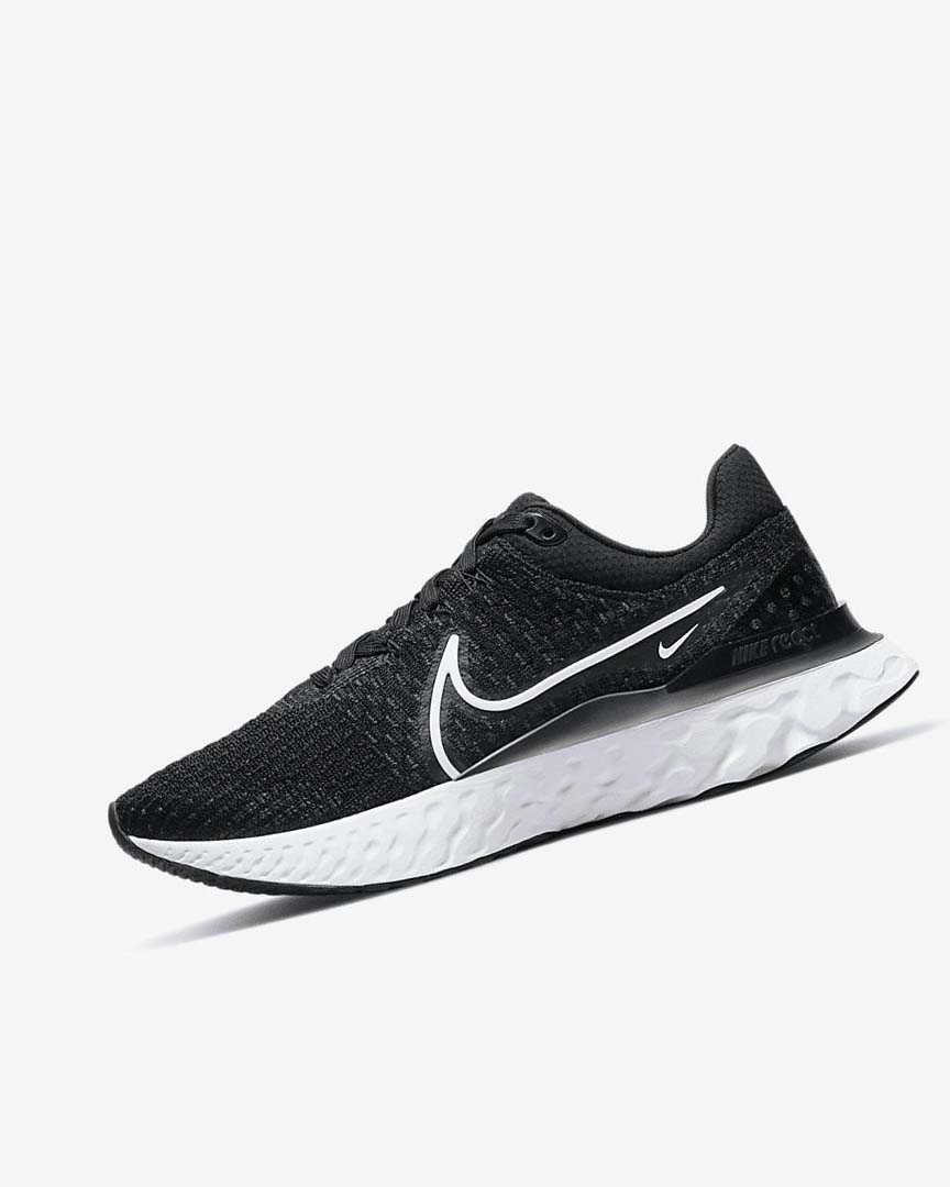 Nike React Infinity Run Flyknit 3 Løpesko Vei Dame Svarte Hvite | NO5441