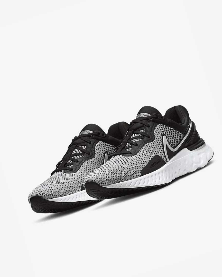 Nike React Miler 3 Løpesko Vei Herre Hvite Svarte Metal Sølv Hvite | NO2994