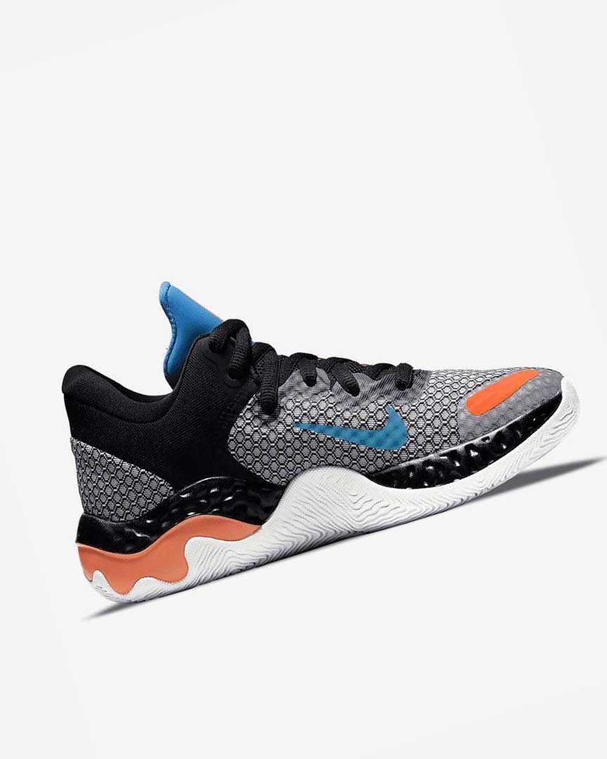 Nike Renew Elevate 2 Basketsko Herre Svarte Hvite Oransje Lyse Blå | NO4497