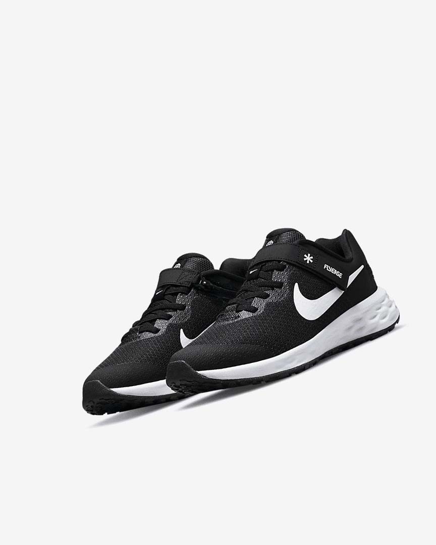 Nike Revolution 6 FlyEase Løpesko Vei Gutt Svarte Mørke Grå Hvite | NO2392