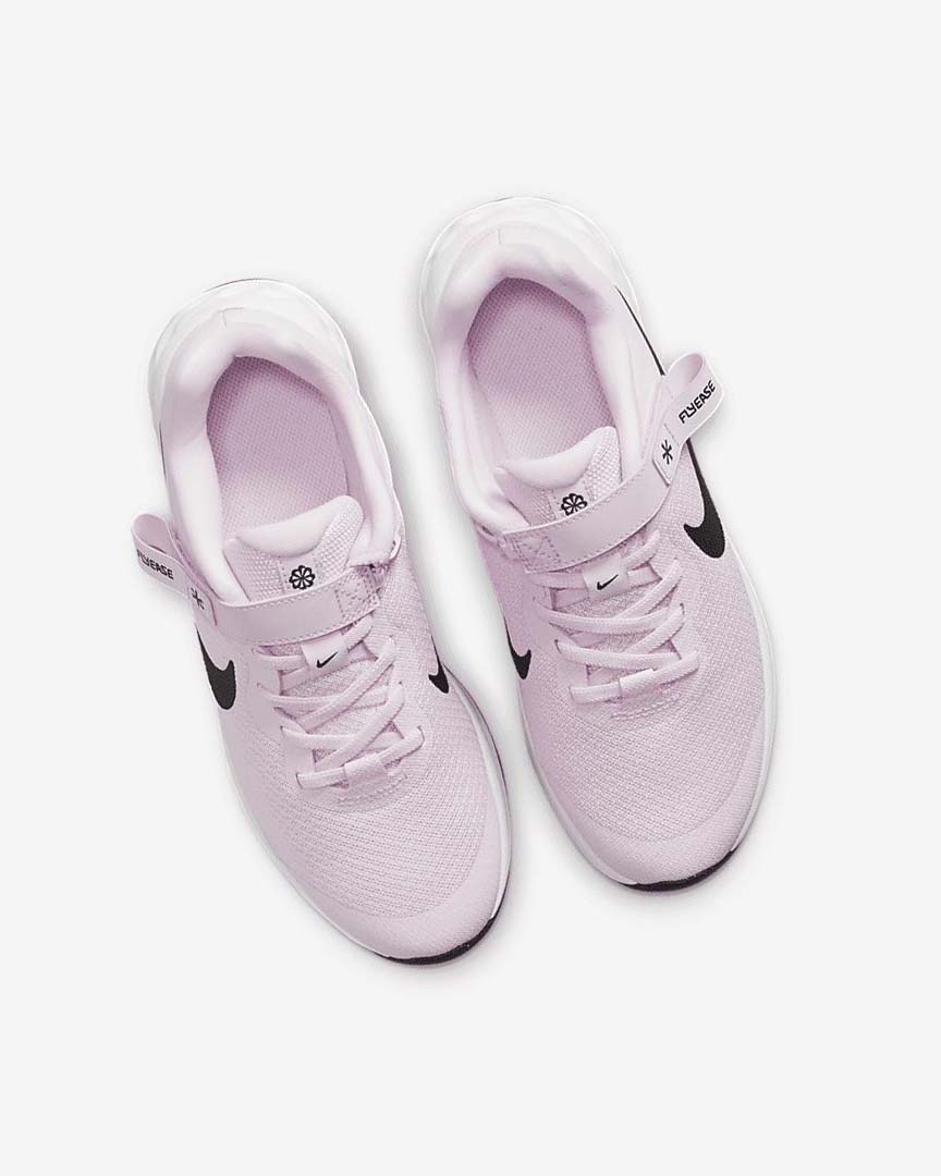 Nike Revolution 6 FlyEase Løpesko Vei Gutt Rosa Svarte | NO2968