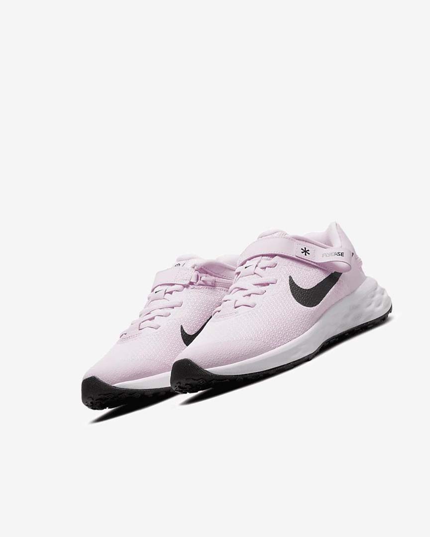 Nike Revolution 6 FlyEase Løpesko Vei Gutt Rosa Svarte | NO2968