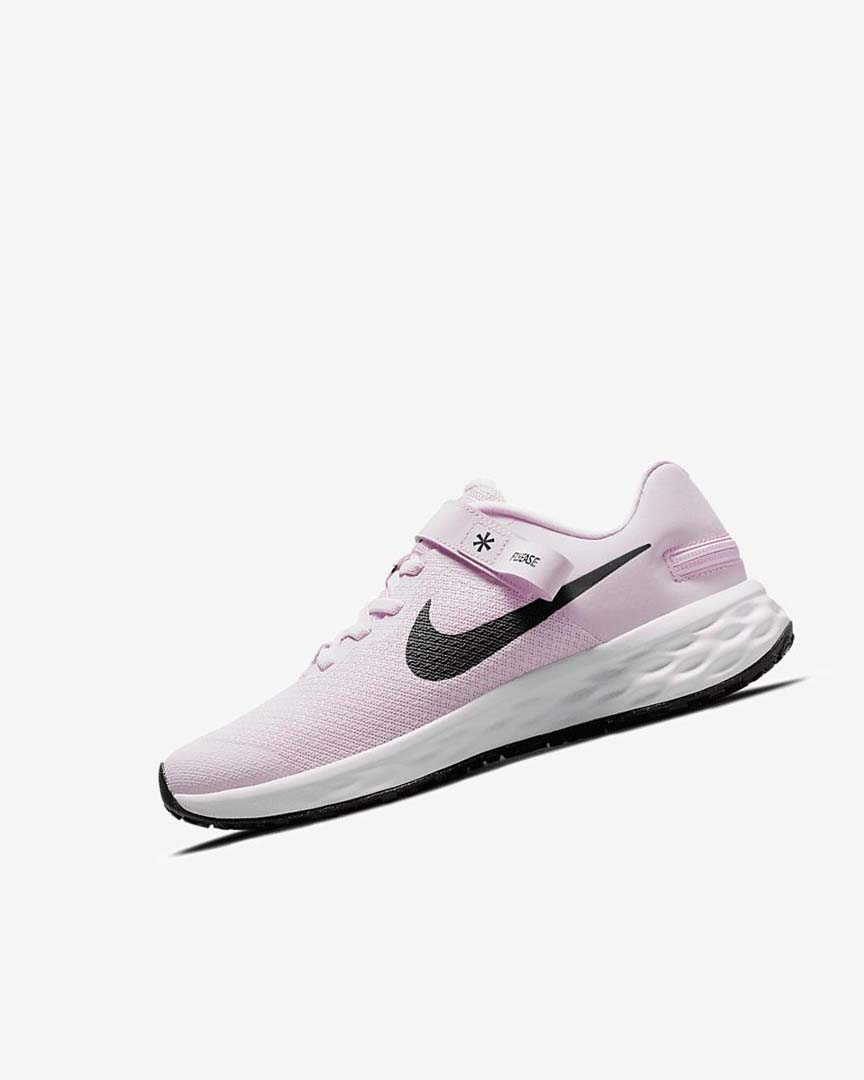 Nike Revolution 6 FlyEase Løpesko Vei Gutt Rosa Svarte | NO2968