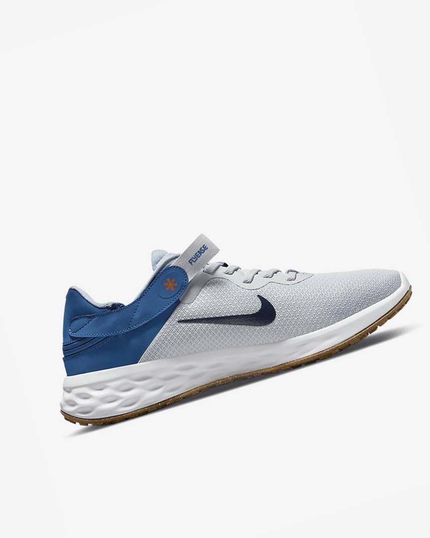 Nike Revolution 6 FlyEase Next Nature Løpesko Vei Herre Platina Mørke Blå Blå Blå | NO2313