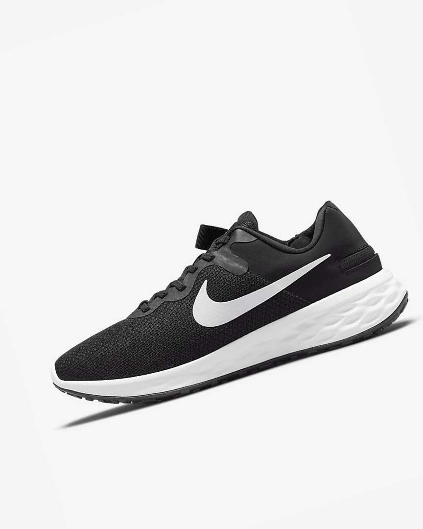 Nike Revolution 6 FlyEase Next Nature Løpesko Vei Herre Svarte Grå Hvite | NO5440