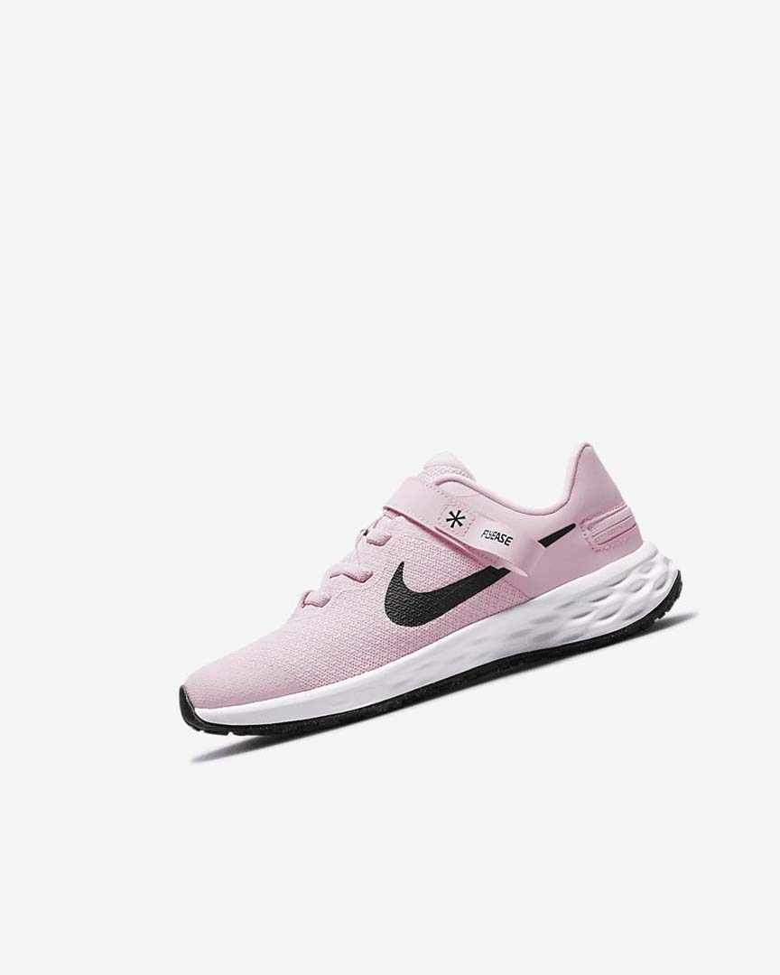 Nike Revolution 6 FlyEase Sko Gutt Rosa Svarte | NO2355