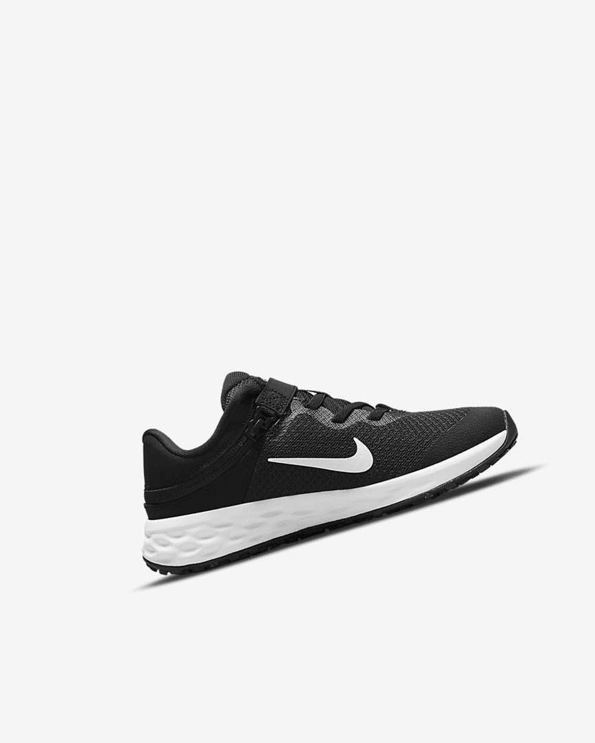 Nike Revolution 6 FlyEase Sko Gutt Svarte Mørke Grå Hvite | NO2891