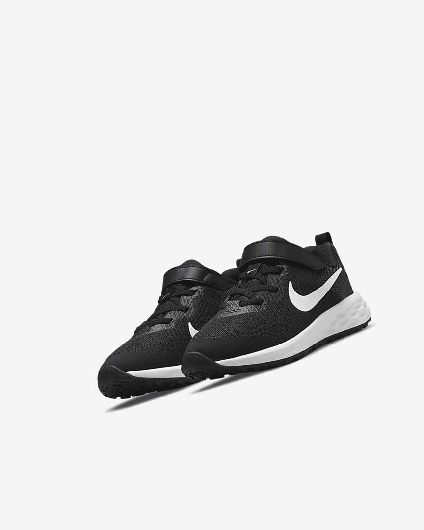 Nike Revolution 6 Løpesko Gutt Svarte Mørke Grå Hvite | NO1159