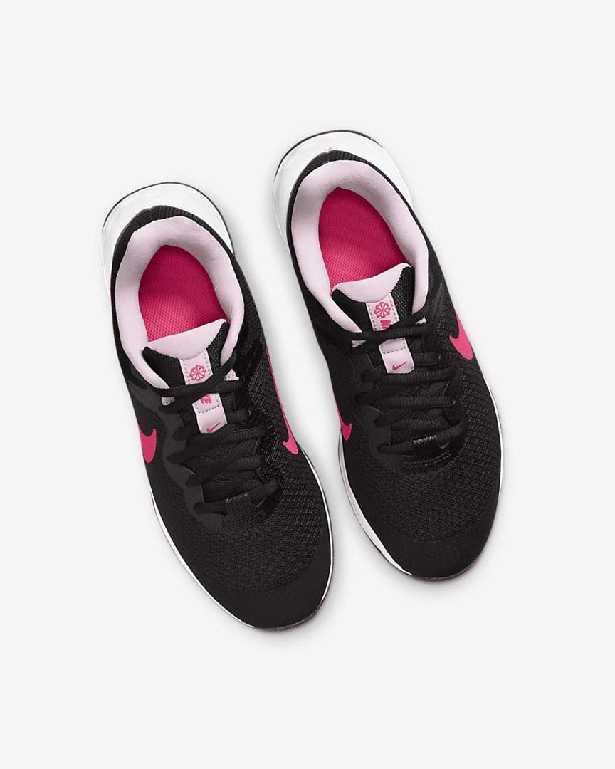 Nike Revolution 6 Løpesko Vei Gutt Svarte Rosa Rosa | NO2604