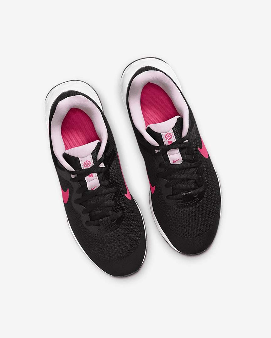 Nike Revolution 6 Løpesko Vei Jente Svarte Rosa Rosa | NO5052