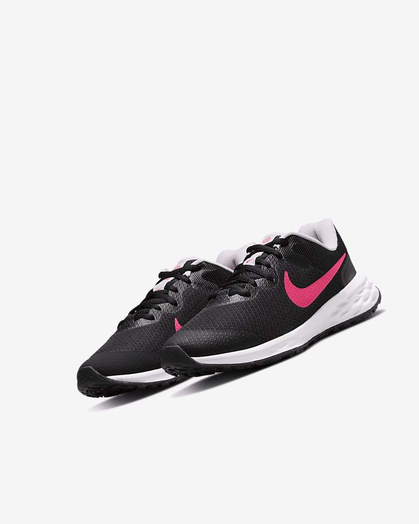 Nike Revolution 6 Løpesko Vei Jente Svarte Rosa Rosa | NO5052