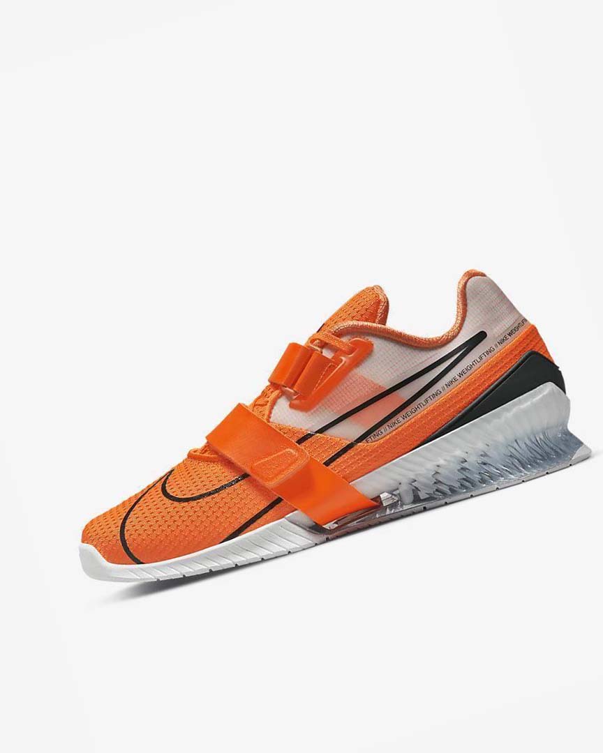 Nike Romaleos 4 Treningssko Herre Oransje Hvite Svarte | NO3049