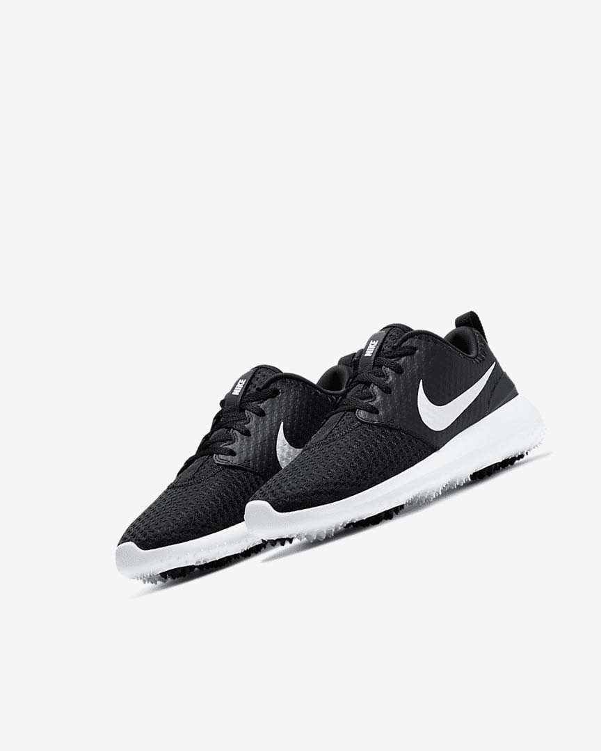 Nike Roshe G Jr. Golfsko Jente Svarte Hvite Metal Hvite | NO5174