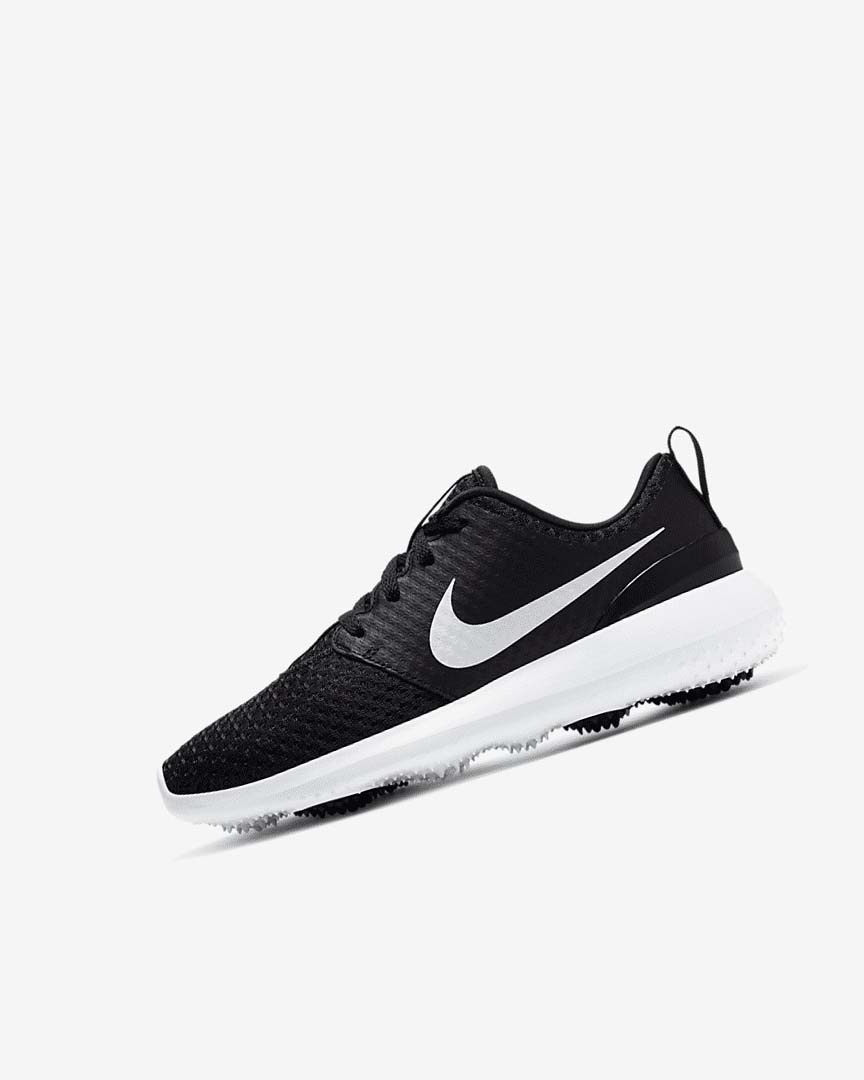 Nike Roshe G Jr. Golfsko Jente Svarte Hvite Metal Hvite | NO5174