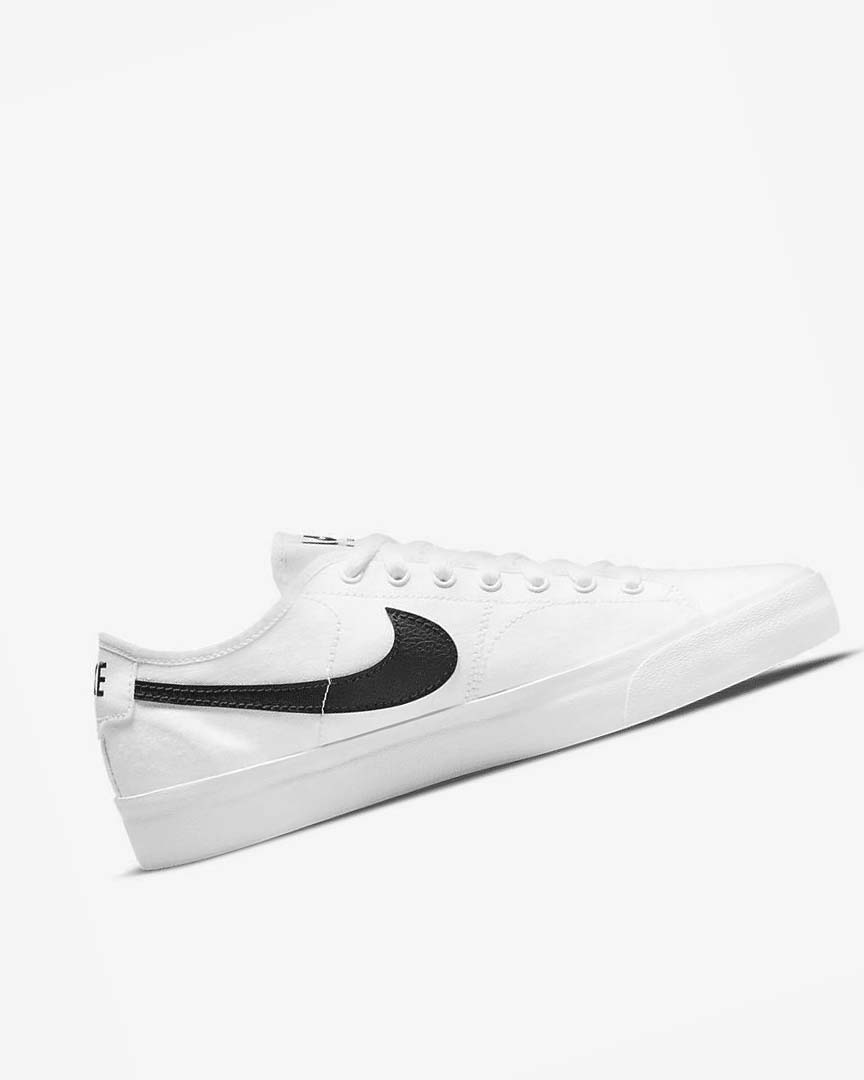 Nike SB BLZR Court Skatesko Herre Hvite Hvite Svarte Svarte | NO4513