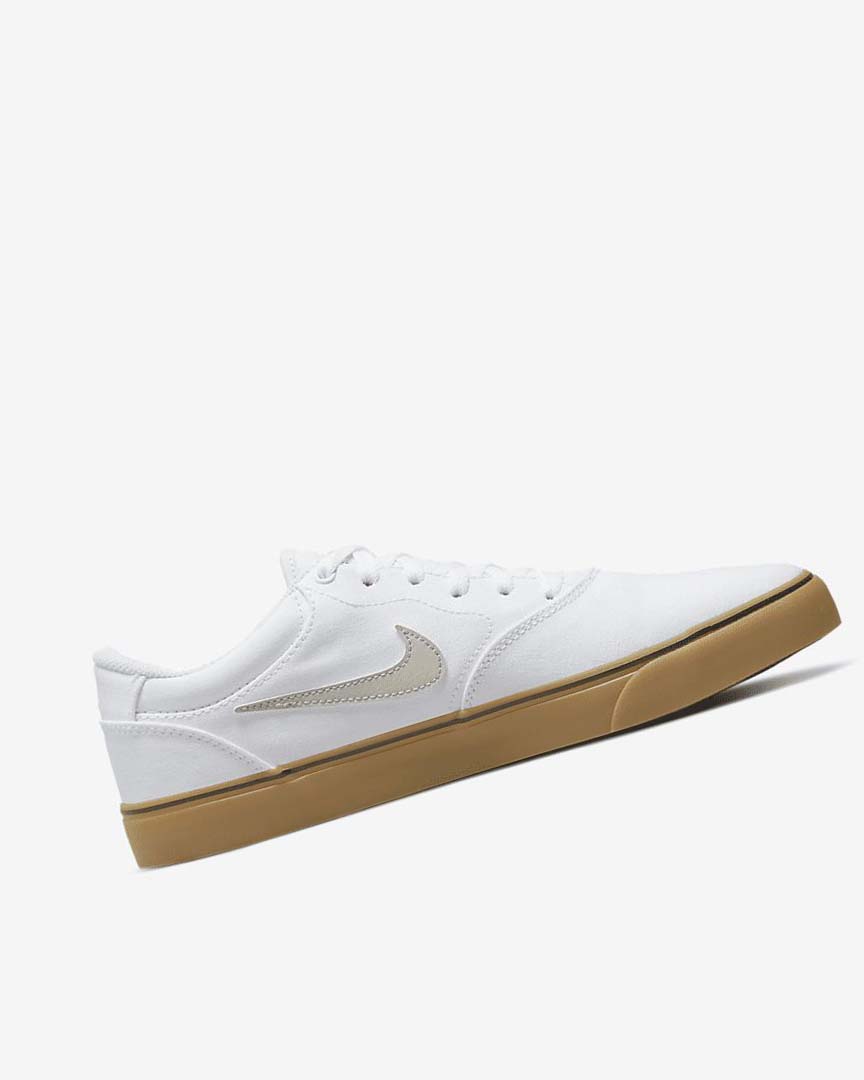 Nike SB Chron 2 Canvas Skatesko Dame Hvite Hvite Lyse Brune Lyse Beige | NO2827