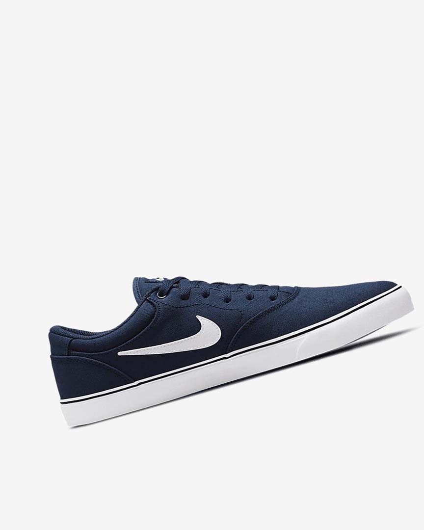 Nike SB Chron 2 Canvas Skatesko Dame Marineblå Marineblå Svarte Hvite | NO5427