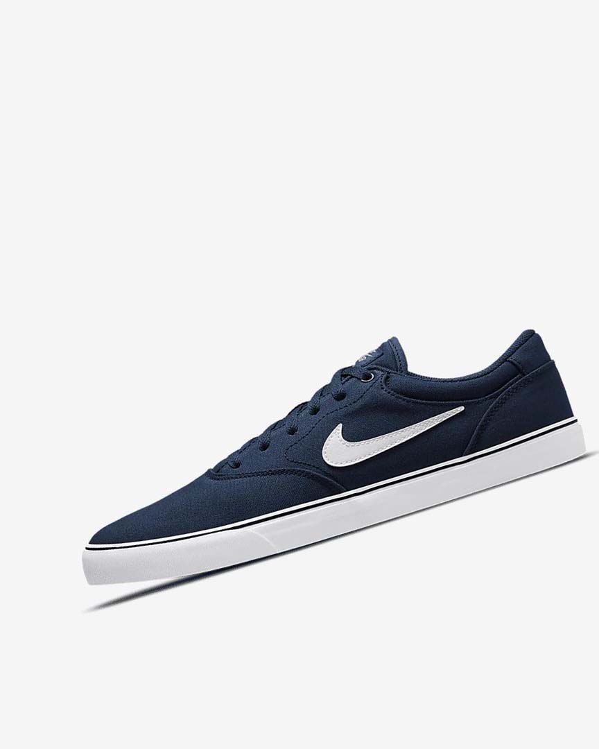 Nike SB Chron 2 Canvas Skatesko Dame Marineblå Marineblå Svarte Hvite | NO5427