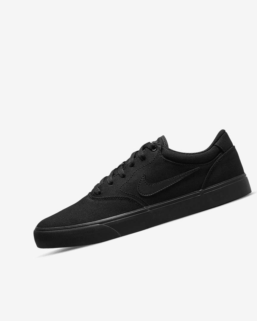 Nike SB Chron 2 Canvas Skatesko Dame Svarte Svarte Svarte | NO2791