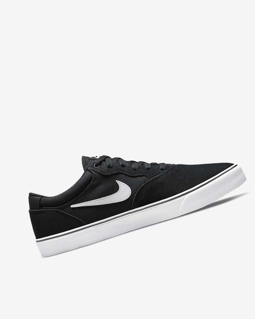 Nike SB Chron 2 Skatesko Dame Svarte Svarte Hvite | NO3164