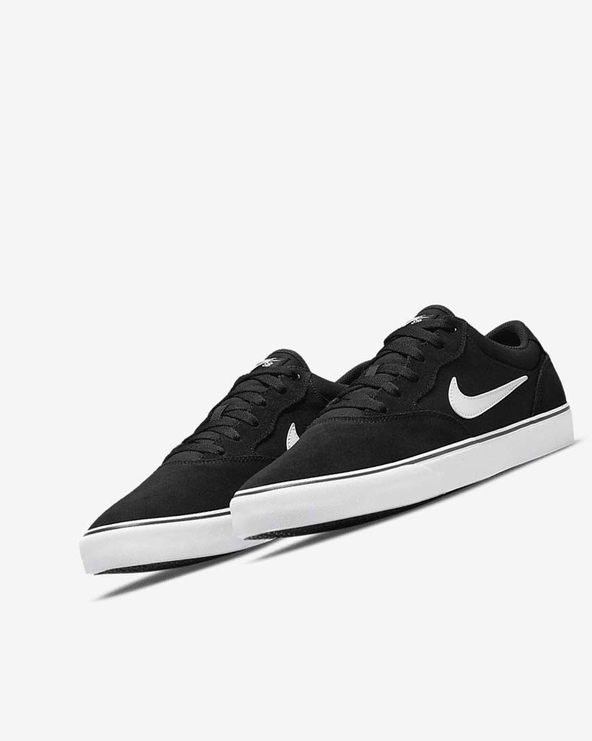 Nike SB Chron 2 Skatesko Dame Svarte Svarte Hvite | NO3164