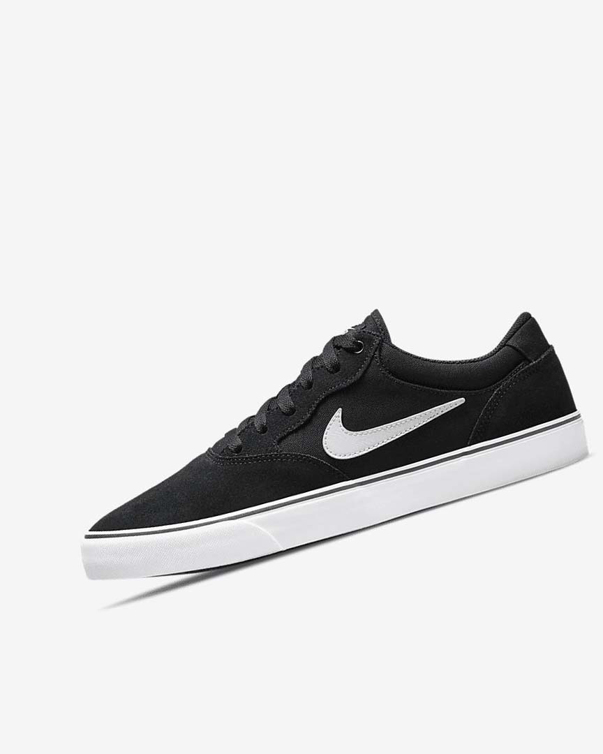 Nike SB Chron 2 Skatesko Dame Svarte Svarte Hvite | NO3164