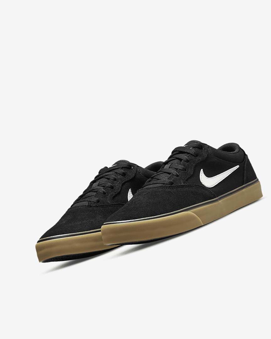 Nike SB Chron 2 Skatesko Dame Svarte Svarte Lyse Brune Hvite | NO5028