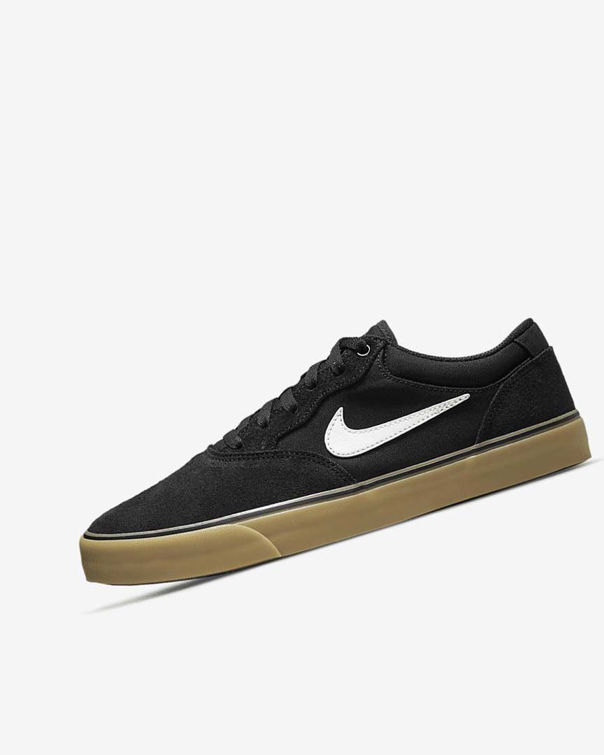 Nike SB Chron 2 Skatesko Dame Svarte Svarte Lyse Brune Hvite | NO5028