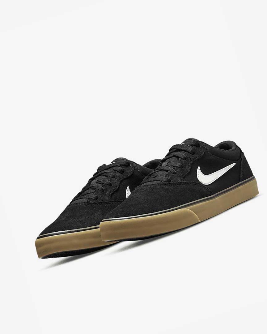 Nike SB Chron 2 Skatesko Herre Svarte Svarte Lyse Brune Hvite | NO4774