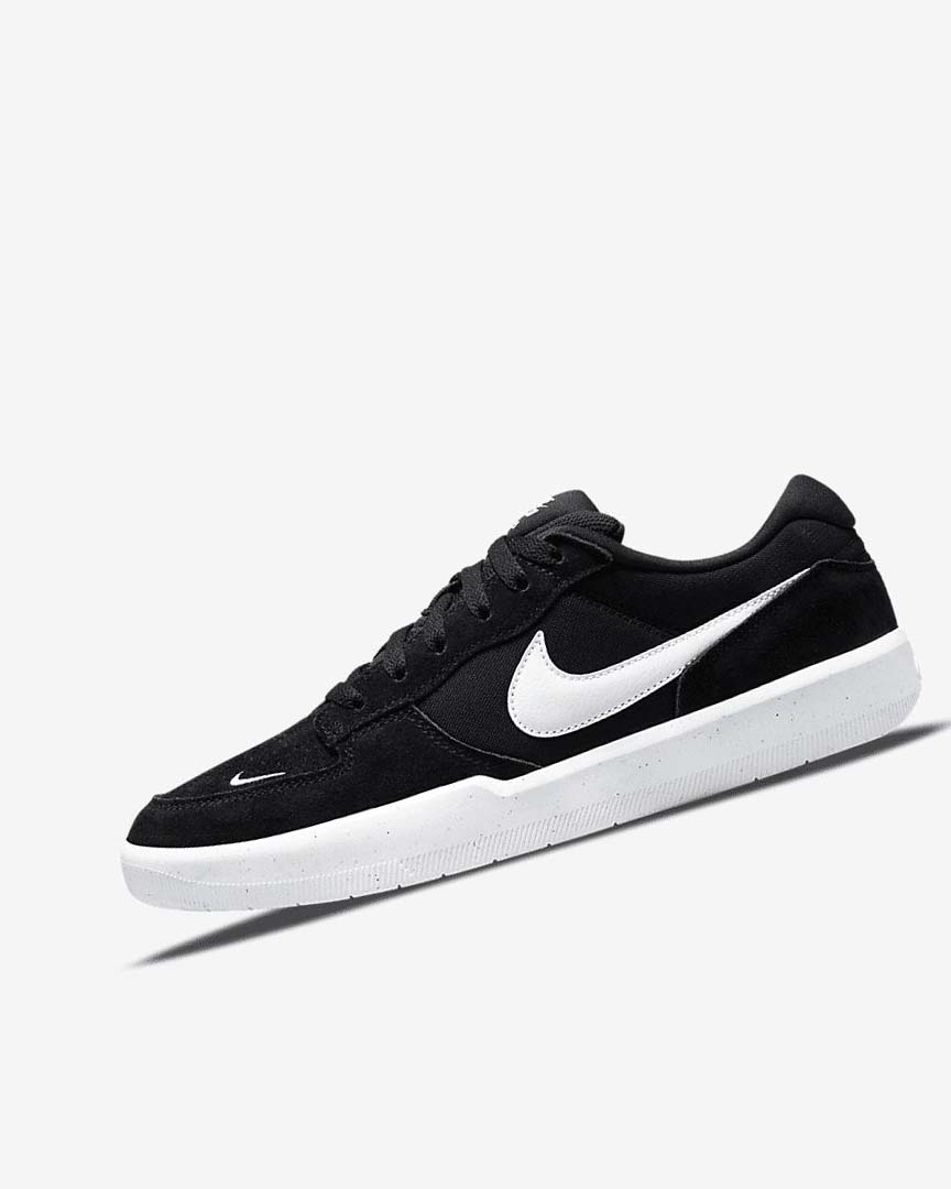 Nike SB Force 58 Skatesko Dame Svarte Svarte Hvite | NO5096