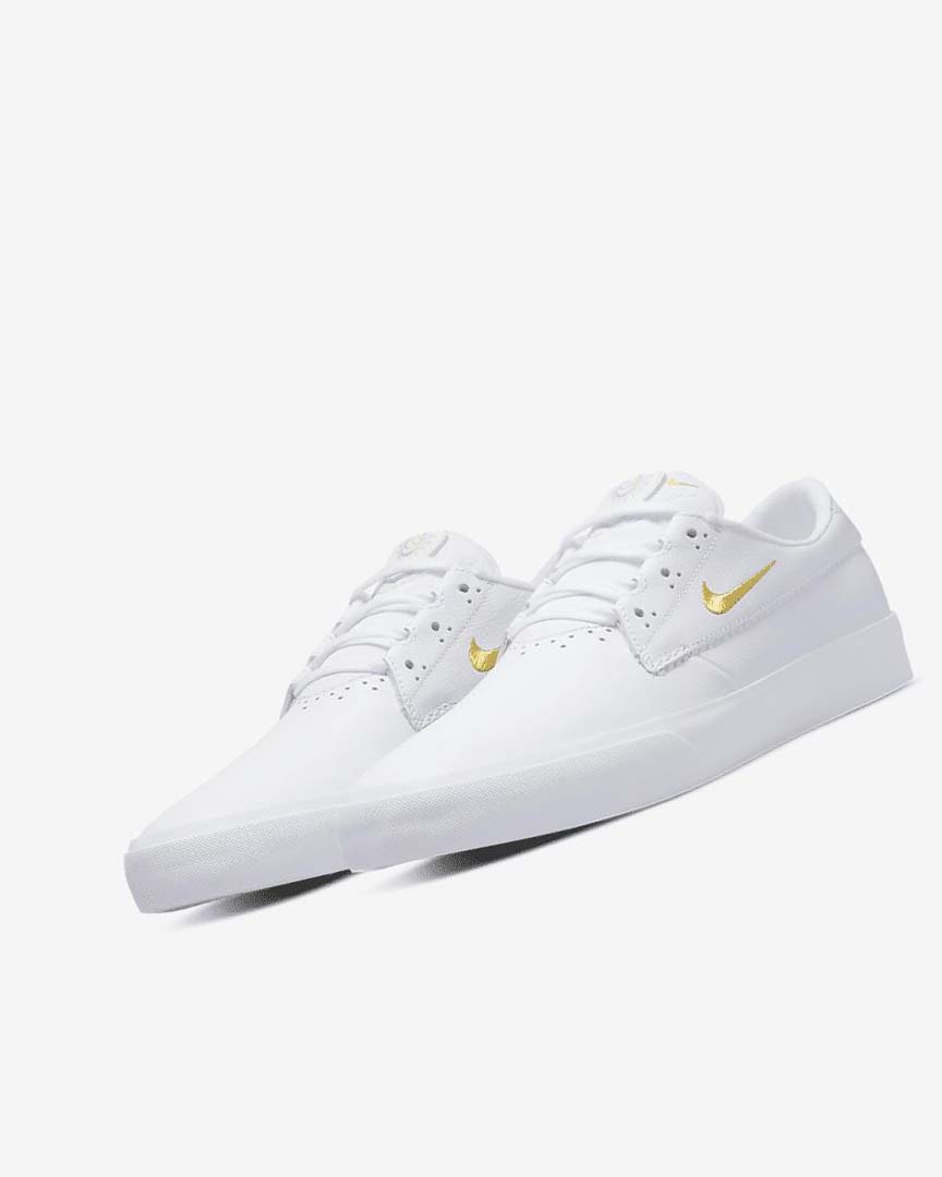 Nike SB Shane PRM Skatesko Dame Hvite Hvite Hvite Metal Gull | NO4891