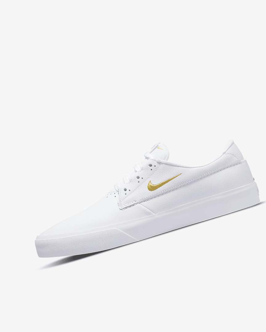 Nike SB Shane PRM Skatesko Dame Hvite Hvite Hvite Metal Gull | NO4891